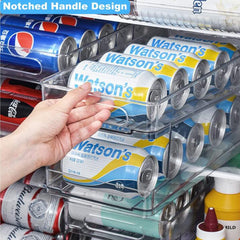 Double Layer Drink Holder Kitchen Accessories Storage Organizer Fridge Organizer Drink Dispenser Automatic Roll Off Drink Box