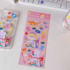 W&G Korea Ins Cute Bear Hand Account Stickers Kawaii Mobile Phone Ornamants Fun Stickers Water Cup Decoration Sealing Stickers