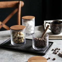 Crystal Glass Sealed Can Snacks Storage Tank Candy Jar with Lid Kitchen Storage Jars for Loose Tea Coffee Bean Sugar Salt Grains