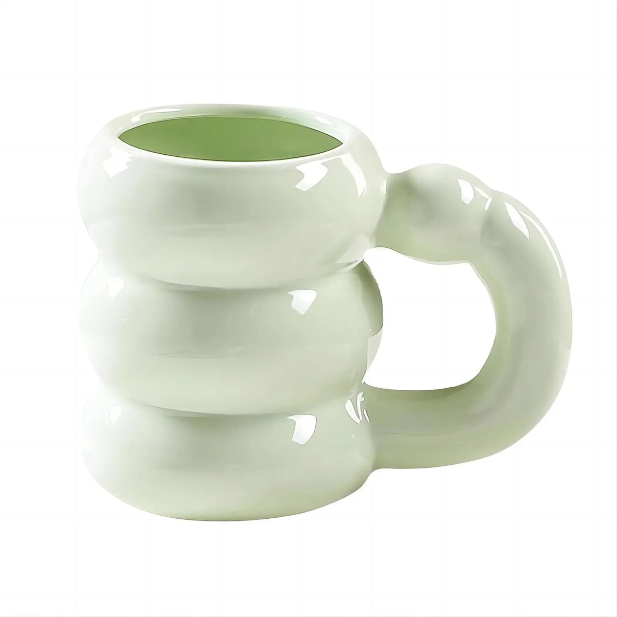 YICKYUE  -  Pearl Ceramic Mugs Coffee Cups Korea Style Designer Circle Bubble Coffee Cups Breakfast Milk Juice Tea Handle Cup No Microwave