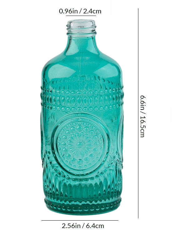 Green and White Vintage Glass Vase