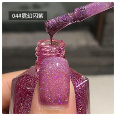 YICKYUE  -  12ML/bottle 45 Color New Nail Polish Can't Be Torn and Pulled, No Baking, Oily Green Rose, Bright Red, Bare Color, with Flash