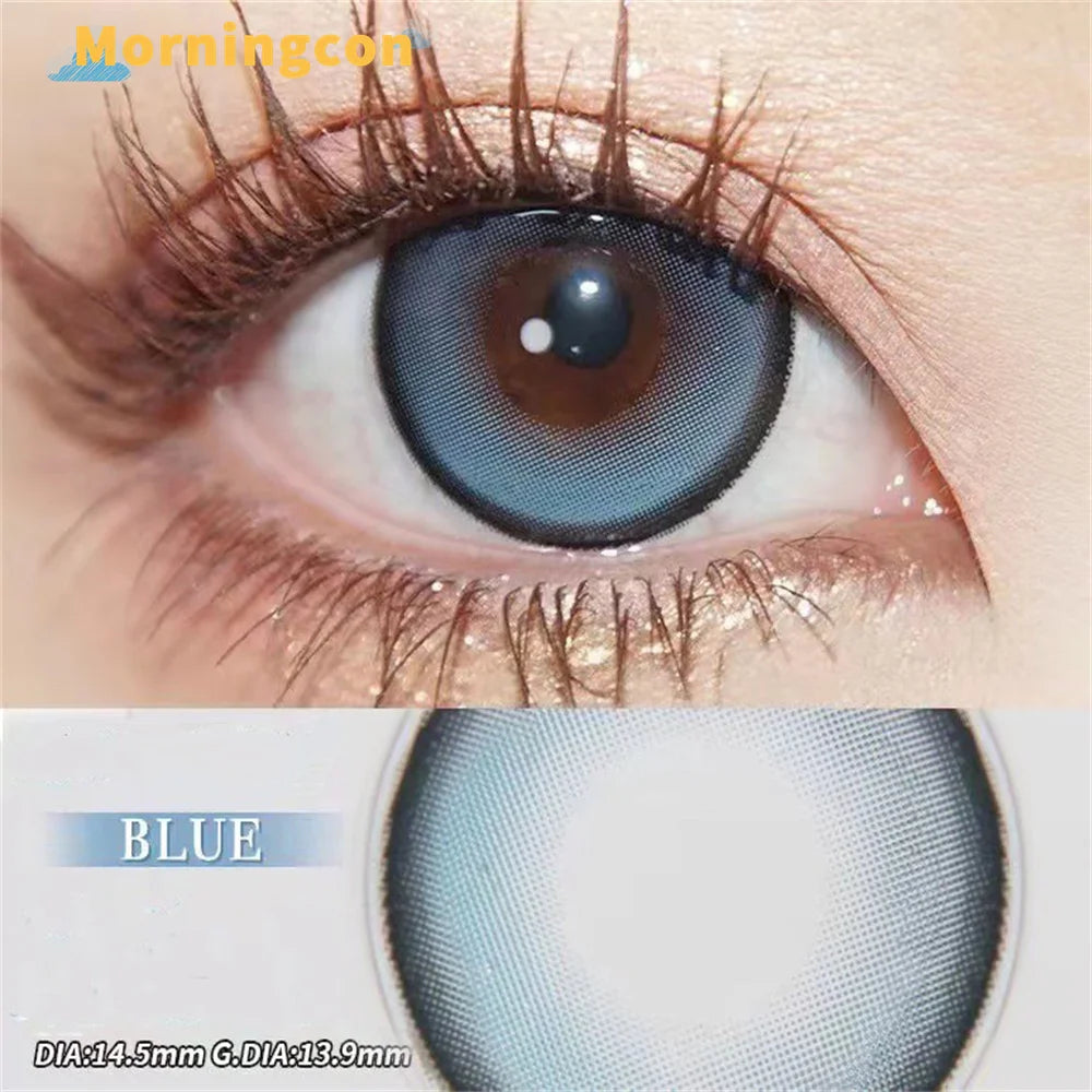 YICKYUE  -  Magic Log Blue Myopia Prescription Soft Colored Contact Lenses For Eyes Small Beauty Pupil Make Up Natural Yearly