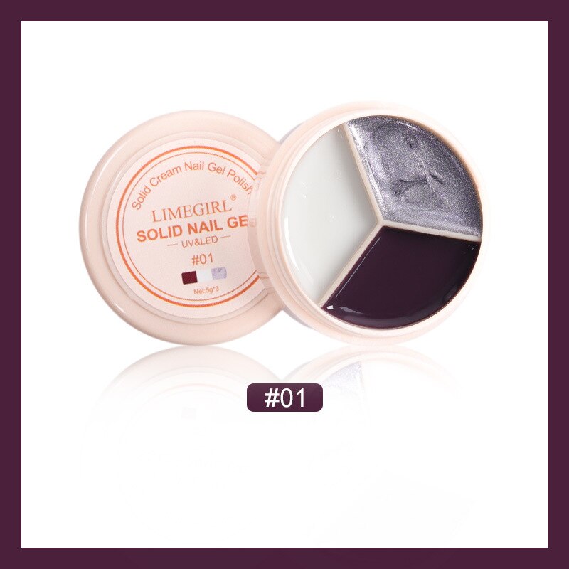 Yickyue Three-color Solid Cream Nail Gel Polish Canned Semi-Permanent Soak Off UV Varnish Gel Nail Art Design Nail Polish TSLM1