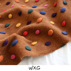 Three-Dimensional Fluffy Wool Ball Jacquard Candy Autumn and Winter Clothing Fabrics Cloth DIY