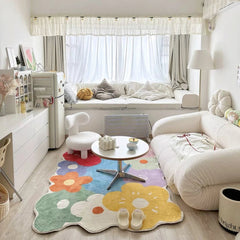 YICKYUE  -  Bedroom Home Carpet Large Area Colorful Living Room Flower Thickened Decoration Rug