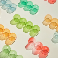 YICKYUE   -  Retro Glass Spherical Colorful Vase