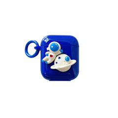 3d Astronaut spaceship soft silicone blue cute cartoon earphone case for apple airpod 1 2 pro 3 wireless bluetooth box cover