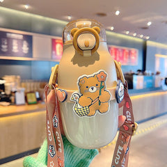 480 ML Kawaii Children's Straw Water Bottles For Girls Baby Summer Portable Cute Plastic Outdoor School Drink Water Cup BPA Free