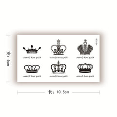 Waterproof Temporary Tattoo Sticker Cartoon Little Crown Behind Ear Wrist Fake Tattoo Body Art Small Sticker Men Women