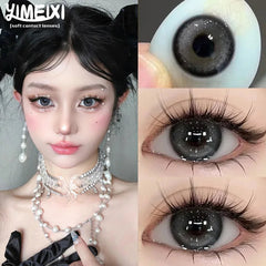 YICKYUE  -  1 Pair Natural Contact Lenses for Eyes Prescription 0~-8.00 Degrees High Quality Korea Beauty Pupils Black Eye Lenses