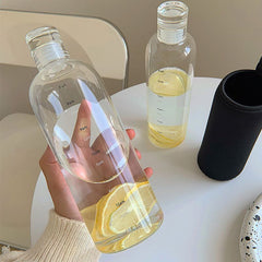 Minimalist Advanced Graduated Water Cup Bottle Ins Style Water Bottle With Cover Portable Glass Transparent Lovely Gift Kettle