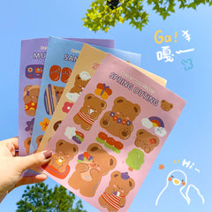 W&G cartoon cute bear stickers ins stickers hand account material Kawaii decoration stickers