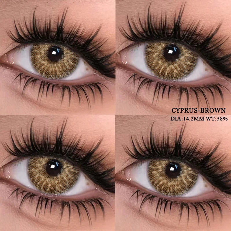 YICKYUE  -  2pcs Natural Color Contact Lenses for Eyes Gray Lenses Colorcont Korean Lenses Yearly Beauty Brown Eye Contacts Lens