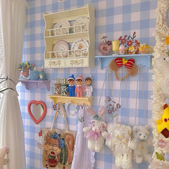 1pc Decoration Shelves Wooden Wall-mounted Storage Rack Baby Children Room Decorations Organizer Holder Wall Shelf Decor Frame