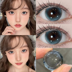 YICKYUE  -  2PCS Myopia Lenses Colored Contact Lenses with Degree Natural Colored Eye Lenses with Diopters Blue Contact Lenses