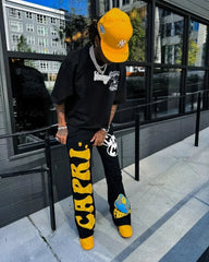 Hearujoy  90s Streetwear European and American New Embroidered Trousershigh Street Trendy Brand Wide-leg Pants Men Y2K Retro Casual Knitted Pants Women