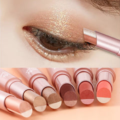 High Quality Double Color Gradient Eye Shadow Stick Matte Eyeshadow Waterproof Bicolor Shimmer Cosmetics Beauty Makeup Tool