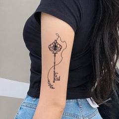 YICKYUE  -  6pcs New Love Key Inspirational Personalized Pattern Semi Permanent Tattoo Stickers for Women Waterproof Tattoo Stickers