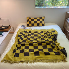 YICKYUE  -  Modern Simple Large Checkerboard Towel Blanket Sofa Decorative Casual Nap Blanket Office Air Conditioning Blanket