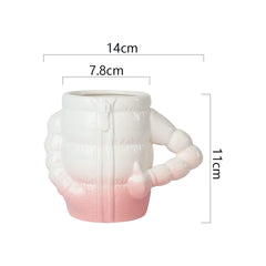 YICKYUE  -  400ML Creative Down Jacket Ceramic Coffee Mug Breakfast Cup Porcelain Drink Mugs For Beer Milk Tea Water Couple Cups