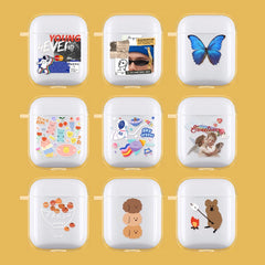 Butterfly and bear Bluetooth Wireless Earphone Cover case soft silicone protection capa for apple airpod 1 2 cover conque