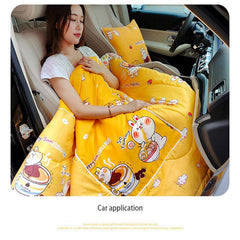 2 In 1 Cushion Pillow Portable Foldable Throw Pillows With Zipper Closure Sofa Car Office Nap Blanket Quilt Bedding Home Decor