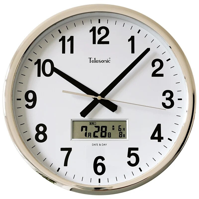 Yickyue Calendar Digital Clock Aesthetic Living Room Quiet Clock Living Room European Wall Clocks Quartz Chinese Style Saat Home Design