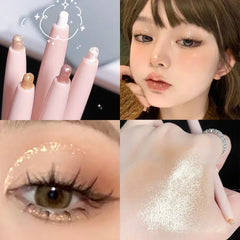 YICKYUE  -  Sequin Eyeshadow Pencil Waterproof Diamond Glitter Highlighter Stick Pearl White Silkworm Eyeliner Pen Korean Makeup Cosmetics