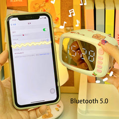 Desk Decor Clock Speaker TV Wireless Bluetooth Speaker Charging Subwoofer Alarm Clock Desktop Kawaii Decoration cute decor
