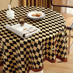Ins Checkerboard Tablecloth Home Dining Table Cloth Cafe Restaurant Checkered Table Cover High-Quality Background Cloth Desk Mat