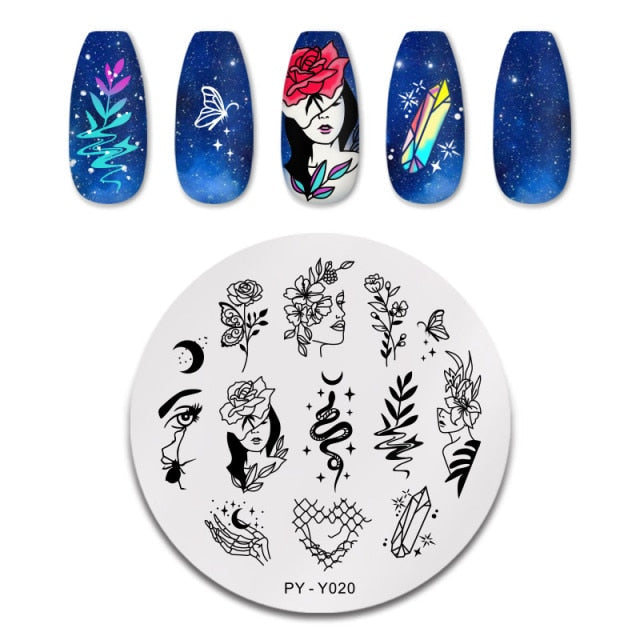 PICT YOU Nail Stamping Plates Christmas Festival Geometric Striped Line Natural Nail Art Stamping Plate Stencil Stainless Steel