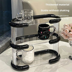 YICKYUE  -  High-grade light luxury cup holder dining table drinking glass shelf coffee cup storage desktop mug perfume storage rack