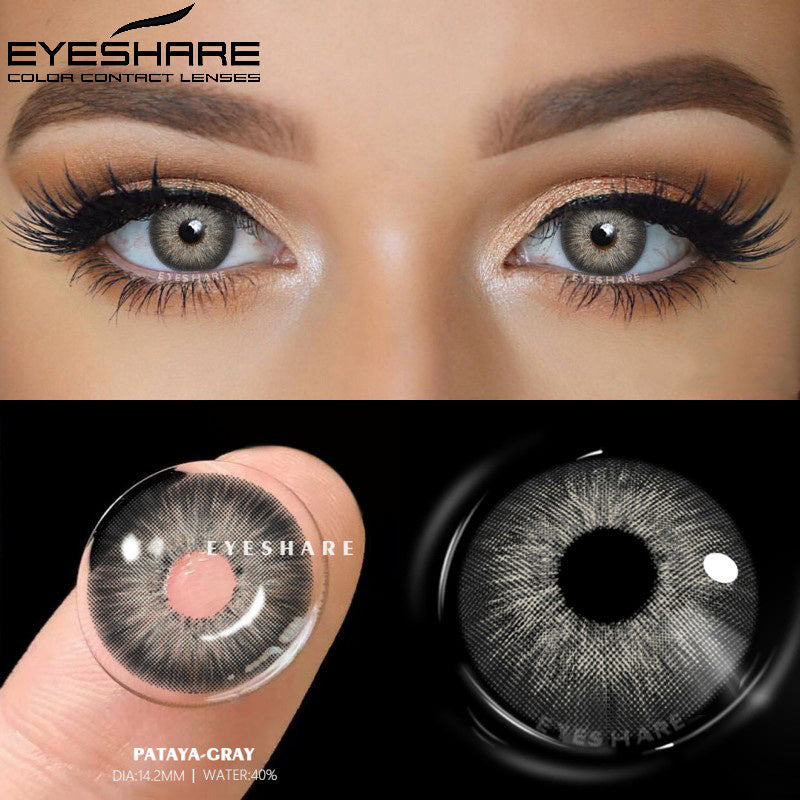 YICKYUE  -  1Pair New Colored Contact Lenses Green Eyes Lenses Natural Brown Eye Lenses Gray Contact Lenses Yearly Contact Lenses