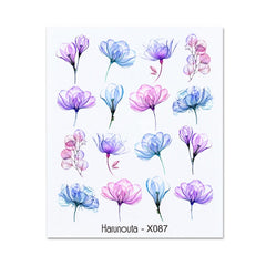 Harunouta 1pcs Nail Sticker Flower Water Transfer White Rose Necklace Lace Jewelry Nail Water Decal Black Wraps Tips