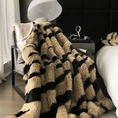 YICKYUE  -  New Faux Fox Fur Blanket for Winter Autumn Warm High Quality Plush Luxury Weighted Blankets for Bed High-end Sofa Blanket Throw