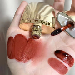YICKYUE  -  Chubby Gold Tube Water Light Mirror Lip Gloss Lip Glaze Matte Lipstick Waterproof Liquid Lipstick Nude Pink Lip Tint Makeup