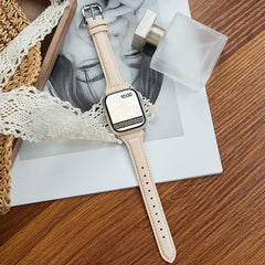 YICKYUE -  Slim Leather Strap for Apple Watch Band 44mm 40 41 45 38 49 42 46mm Women Wrist Bracelet IWatch Serie 10 9 8 7 6 5 4 SE Ultra 2