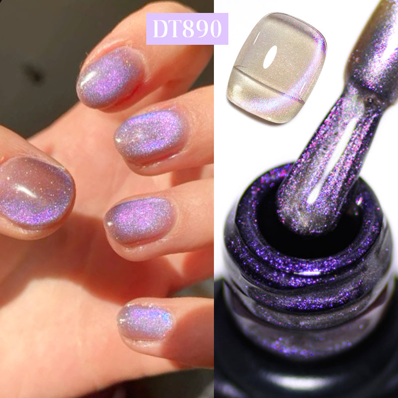 YICKYUE  -  7ml Sparkly Magnetic Nail Gel Polish Glitter Aurora DIY Nail Art Gel For Nails Semi Permanent Painting UV LED Vernis