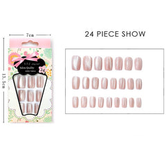 24pcs Fashion Cat Eye Reflection Style Polished Nail Patch Wearable Full Cover Press on Fake False Nails for Wedding and Party