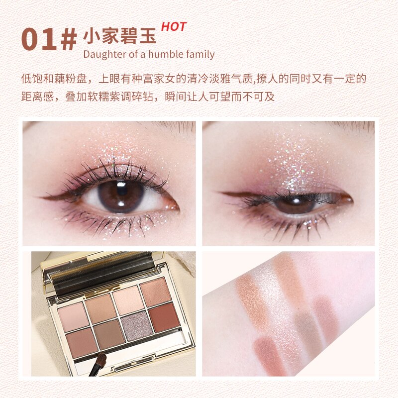 Yickyue Luxurious Fashionable Diamond Eye Shadow Palette Matte Shimmer Soft Eyeshadow Powder High Pigment Waterproof Long-wearing Makeup