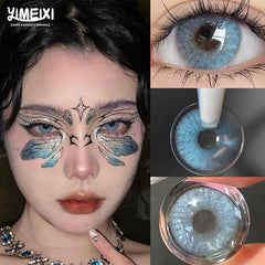 YICKYUE  -  1 Pair Natural Lenses Color Contact Lenses for Eyes High Quality Blue Lenses Prescription Myopia Lenses Fast Shipping