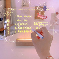 Acrylic Note Board Creative Led Night Light USB Message Board Holiday Light With Pen Gift For Kids Room Decor Desktop Ornament