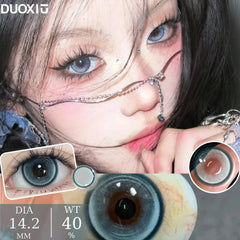 YICKYUE   -  1 Pair Fashion Blue Lenses for Eyes Diopters Myopia Color Contact Lenses Korean Style  Lenses soft Lenses yearly