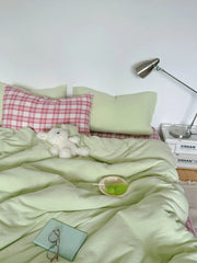 Fre Color Colion Pure Cotton Pleated Four-Piece Set Bedding Quilt Cover Pillowcase Bed eet id Pattern Chinese Sle