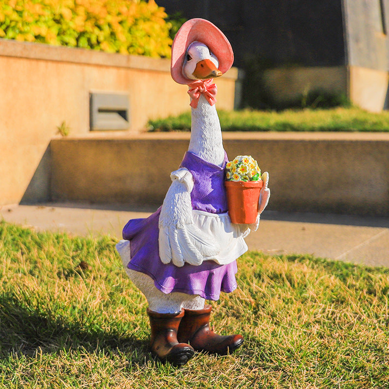 YICKYUE  -  Creative Resin Crafts for Courtyard Garden Decoration Ornaments Home Foyer Living Room Desktop Decoration Ornaments Duck Gifts