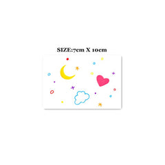Waterproof Temporary Tattoo Sticker Moon Clouds Heart Stars Cute Harajuku Design Body Art Fake Tattoo Flash Tattoo Arm Female