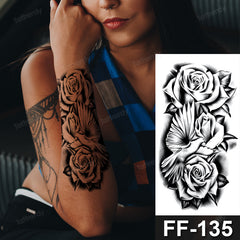 YICKYUE  -  15Pcs/Pack Black Grey Flower/bird/ghost Women/snake Waterproof Temporary Tattoos Men Body Art Tatoo Sticker Fake Tattoo Sleeves