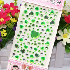 Yickyue 1PCS DIY Love Heart Disposable Rhinestones Tattoo Stickers Colorful Crystal Diamond Stickers Party Eyes Face Makeup Decoration