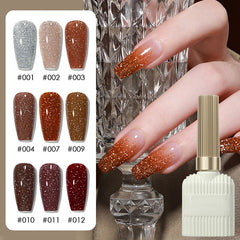 YICKYUE   -  Nail Polish Tape with Shredded Diamonds Reveals White Nail Art Set with Sparkling Glitter Natural